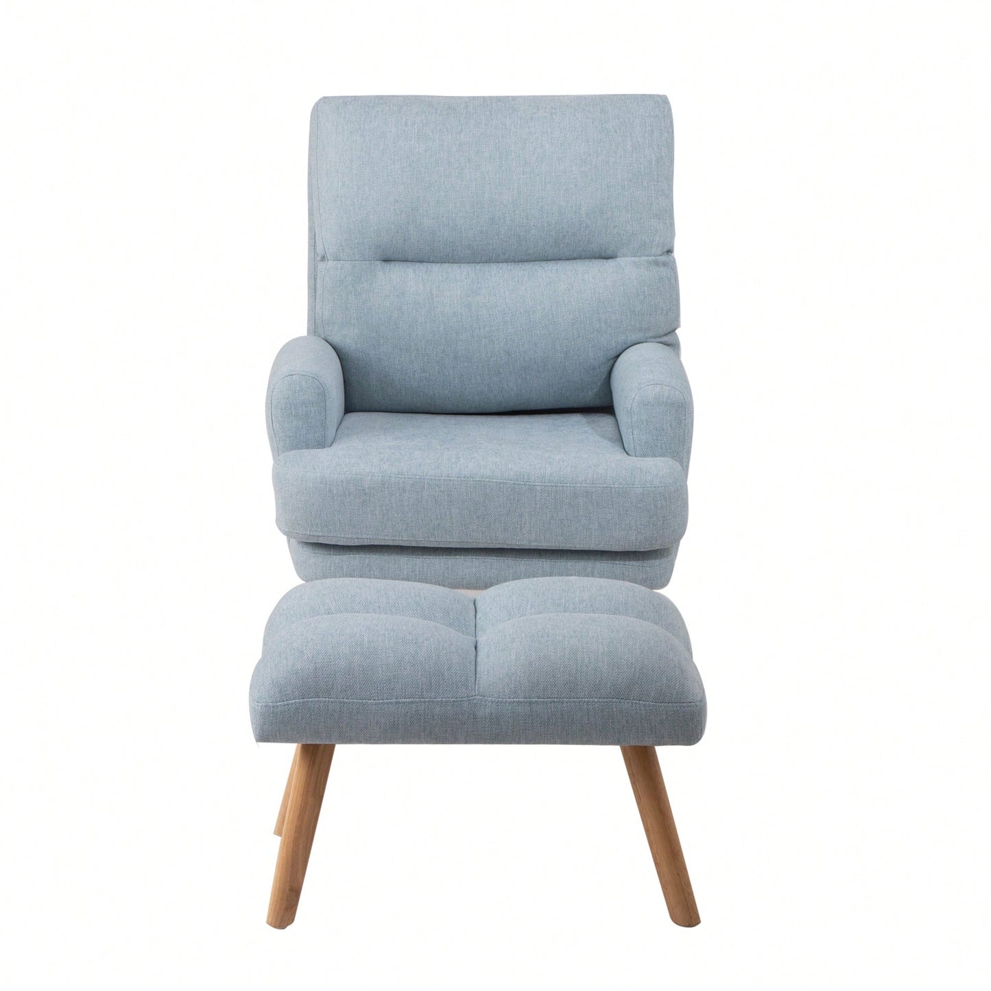 Mid Century Modern Accent Chair and Ottoman Set with Adjustable Backrest for Living Room and Bedroom