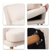 Mid Century Modern Accent Chair and Ottoman Set with Adjustable Backrest for Living Room and Bedroom