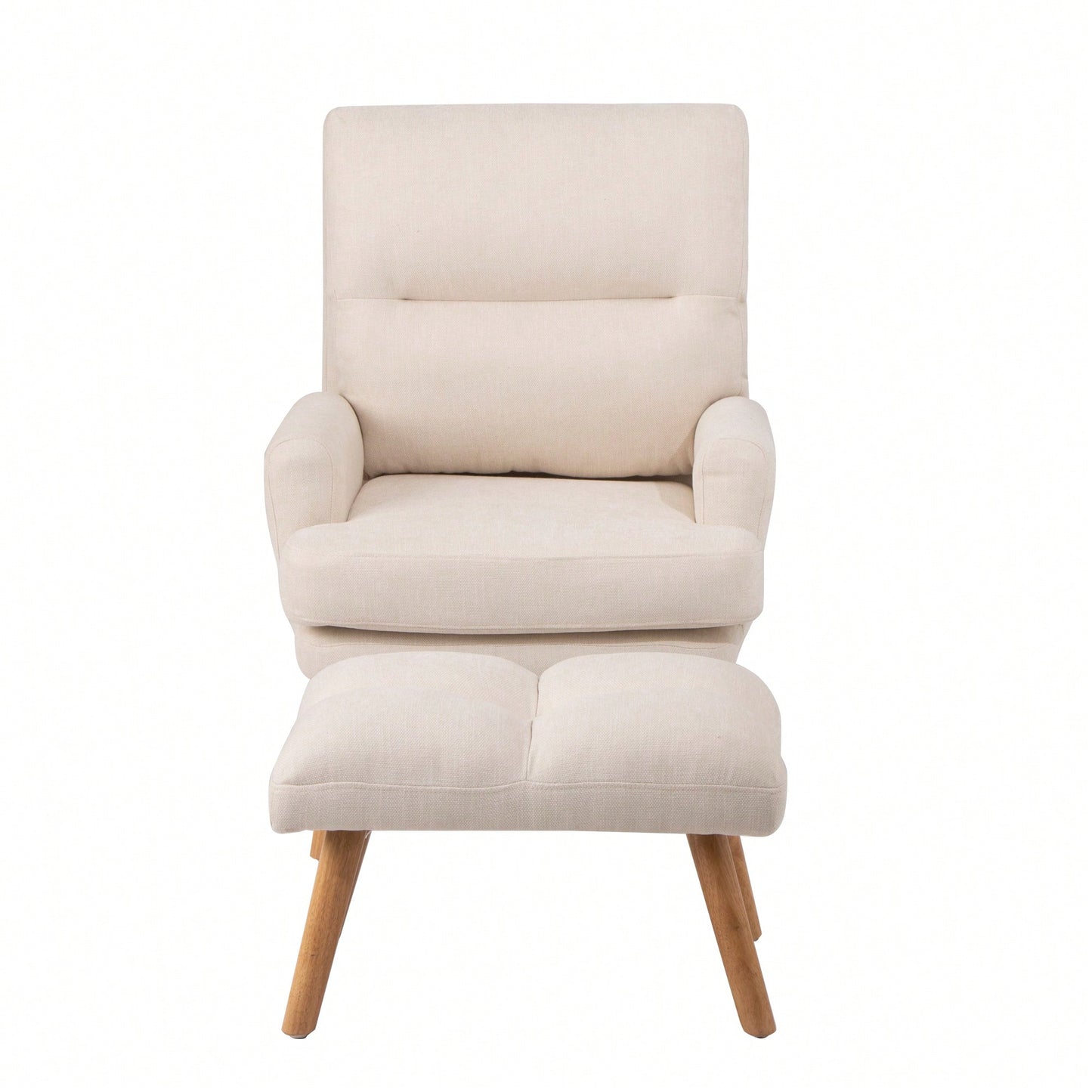 Mid Century Modern Accent Chair and Ottoman Set with Adjustable Backrest for Living Room and Bedroom