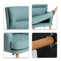Mid Century Modern Accent Chair and Ottoman Set with Adjustable Backrest for Living Room and Bedroom