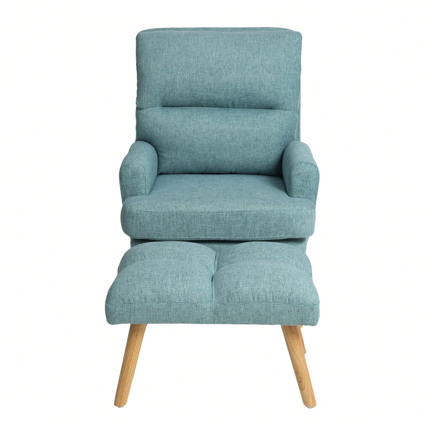Mid Century Modern Accent Chair and Ottoman Set with Adjustable Backrest for Living Room and Bedroom