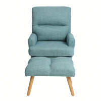 Mid Century Modern Accent Chair and Ottoman Set with Adjustable Backrest for Living Room and Bedroom