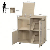 Spacious 4-Tier Small Animal Cage With Acrylic Windows And Storage Cabinet For Hamsters, Chinchillas, And Rats - Openable Top Design