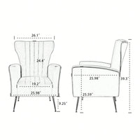 Chic Velvet Wingback Accent Chair With Gold Legs - Stylish Upholstered Armchair For Living Room Or Bedroom