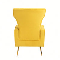 Chic Velvet Wingback Accent Chair With Gold Legs - Stylish Upholstered Armchair For Living Room Or Bedroom