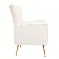 Elegant Velvet Wingback Accent Chair With Gold Legs - Upholstered Arm Chair For Living Room And Bedroom Decor