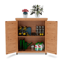 Versatile Potting Bench With Storage And Metal Top For Outdoor Gardening And Workstation