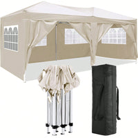 10'x20' Portable Folding Canopy With 6 Removable Sidewalls - UPF 50+ Gazebo Shelter For Outdoor Events, Parties, Camping, And Weddings