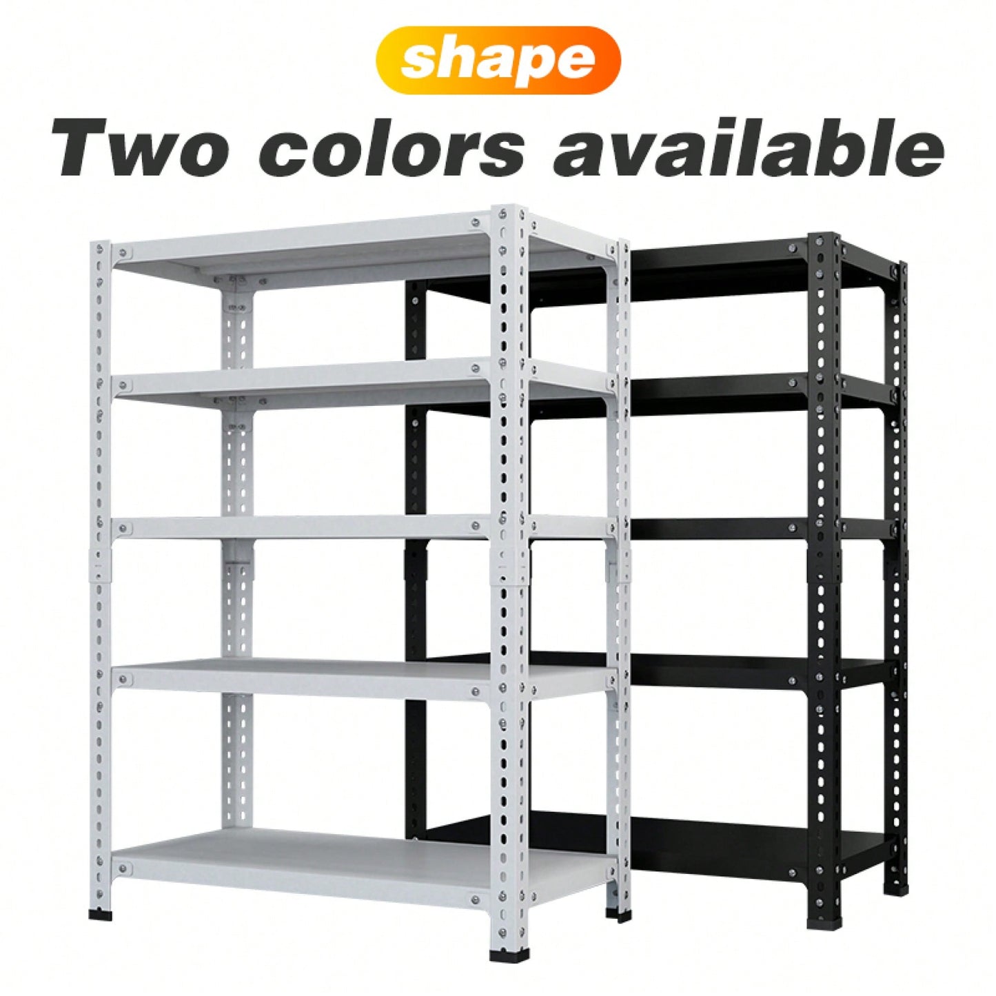 Versatile Adjustable 5-Tier Storage Rack For Home & Basement - Carbon Steel, 120cm X 40cm X 180cm, Stylish White Finish