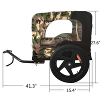 Camouflage Foldable Bicycle Trailer For Camping, Pets, And Luggage Transport