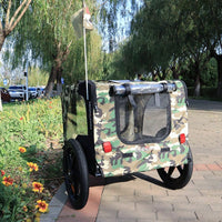 Camouflage Foldable Bicycle Trailer For Camping, Pets, And Luggage Transport