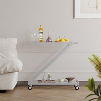 Elegant Multi-Tiered Serving Bar Cart For Entertaining And Decor Storage