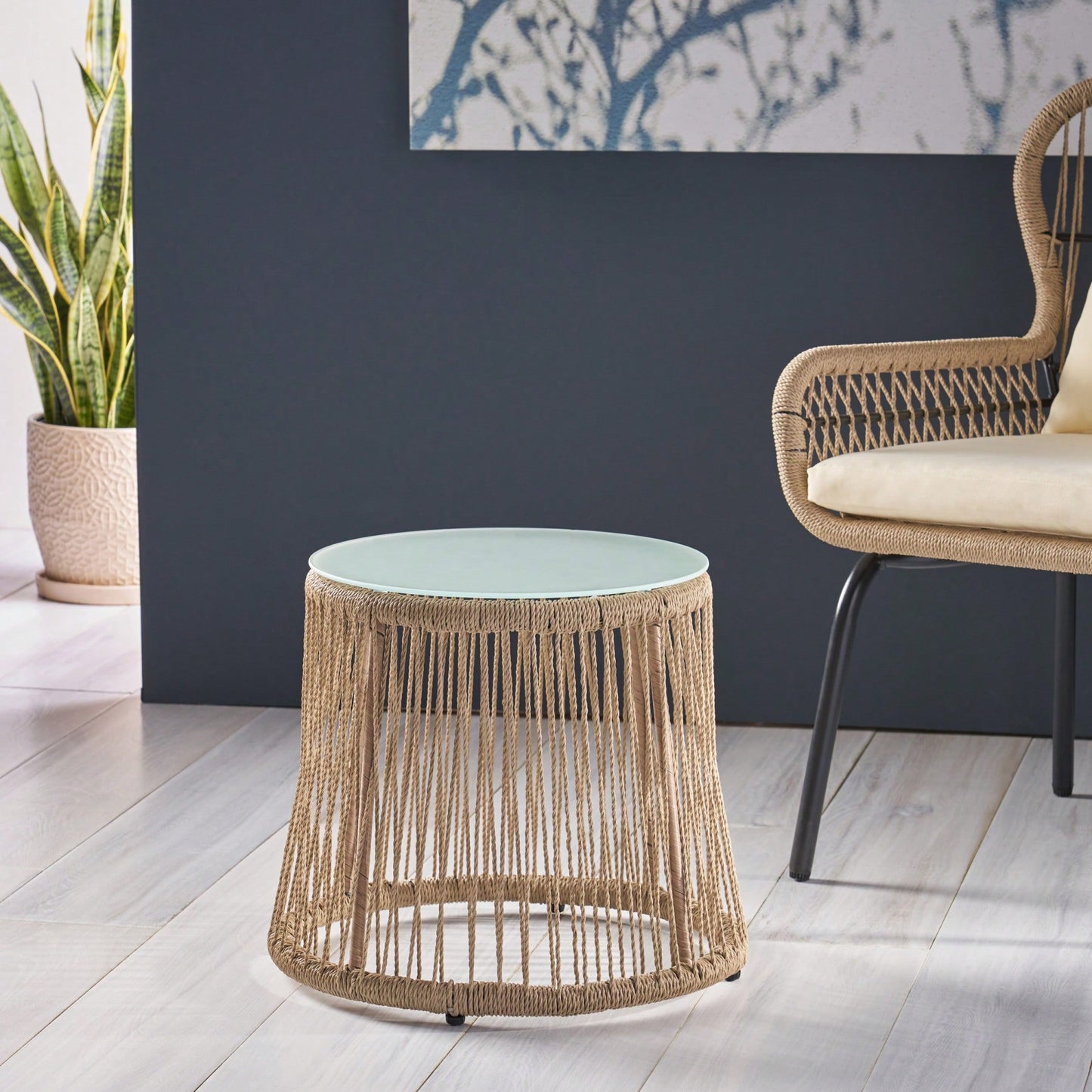 Chic Coastal-Inspired Side Table For Elegant Living Spaces