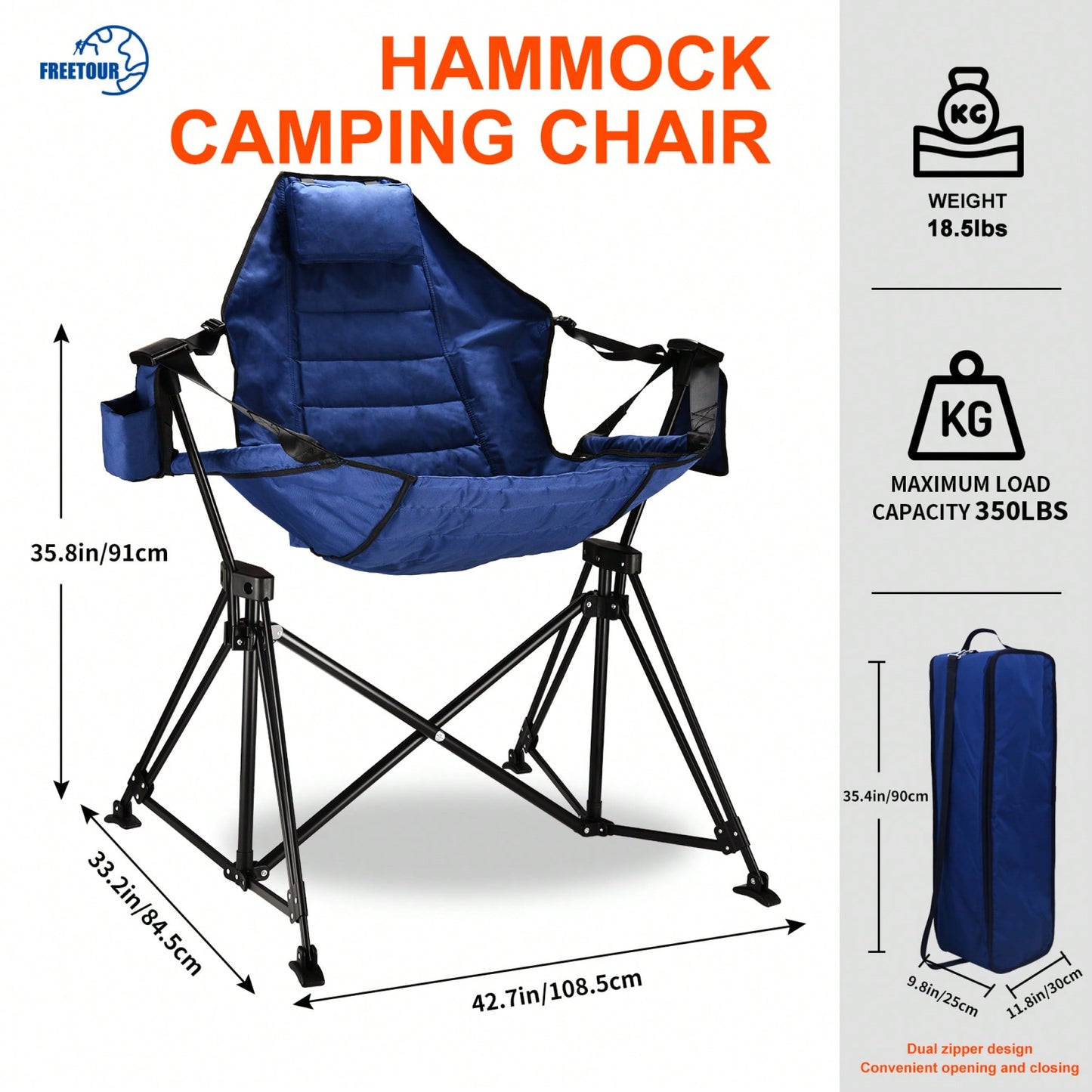 Heavy-Duty Foldable Portable Rocking Camping Chair For Adults - 350 Lbs Capacity Outdoor Swinging Lounge Seat For Lawn And Garden