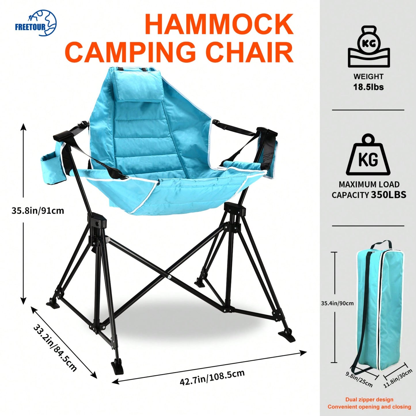 Heavy-Duty Foldable Portable Rocking Camping Chair For Adults - 350 Lbs Capacity Outdoor Swinging Lounge Seat For Lawn And Garden