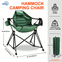 Heavy-Duty Foldable Portable Rocking Camping Chair For Adults - 350 Lbs Capacity Outdoor Swinging Lounge Seat For Lawn And Garden