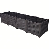 Large Self-Watering Raised Garden Bed Planter Box For Vegetables, Flowers, Herbs & Succulents - 63 L X 15.7" D X 14.7" H"