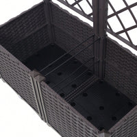 Brown Trellis Raised Garden Bed with Drainage Plug and Removable Pots for Climbing Plants Ideal for Outdoor Patios