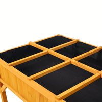 Elevated Wooden Garden Bed with Legs and 8 Dividers Ideal for Vegetables Herbs and Flowers on Deck or Patio