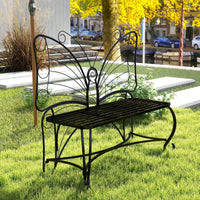 Elegant Cast Metal Butterfly Garden Bench – Stylish Outdoor Seating For Patios, Yards, Parks, And Entryways