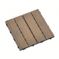 Eco-Friendly WPC Interlocking Patio Deck Tiles - Pack Of 11, 11.8" Easy DIY Water-Resistant Outdoor Flooring Solutions