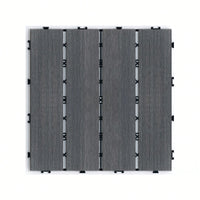 Eco-Friendly WPC Interlocking Patio Deck Tiles - Pack Of 11, 11.8" Easy DIY Water-Resistant Outdoor Flooring Solutions