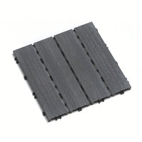 Eco-Friendly WPC Interlocking Patio Deck Tiles - Pack Of 11, 11.8" Easy DIY Water-Resistant Outdoor Flooring Solutions