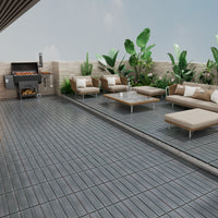 Eco-Friendly WPC Interlocking Patio Deck Tiles - Pack Of 11, 11.8" Easy DIY Water-Resistant Outdoor Flooring Solutions