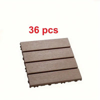 36 Pack Waterproof Plastic Interlocking Deck Tiles - 12"X12" Outdoor Flooring For Patios, Poolside, Balconies, And Backyards, Brown Color