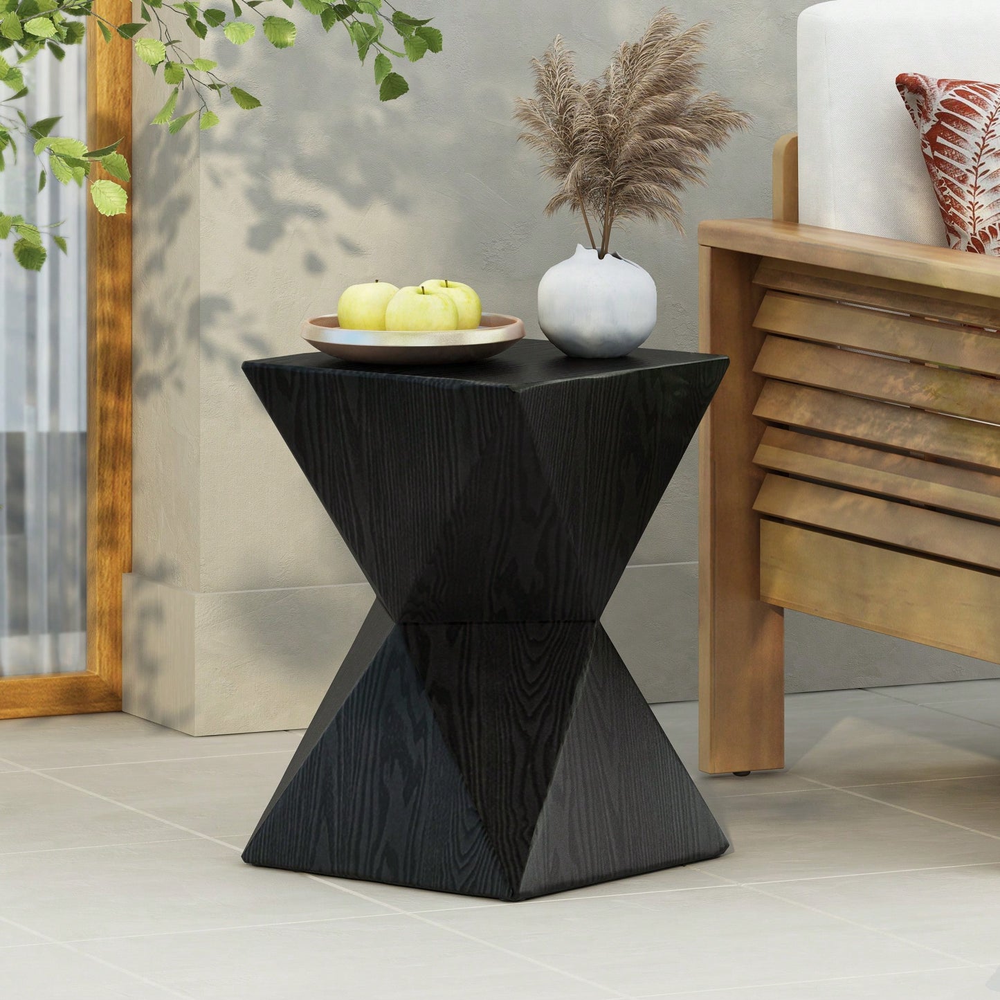 Geometric Elegance Side Table With Prismatic Design For Modern Living Spaces