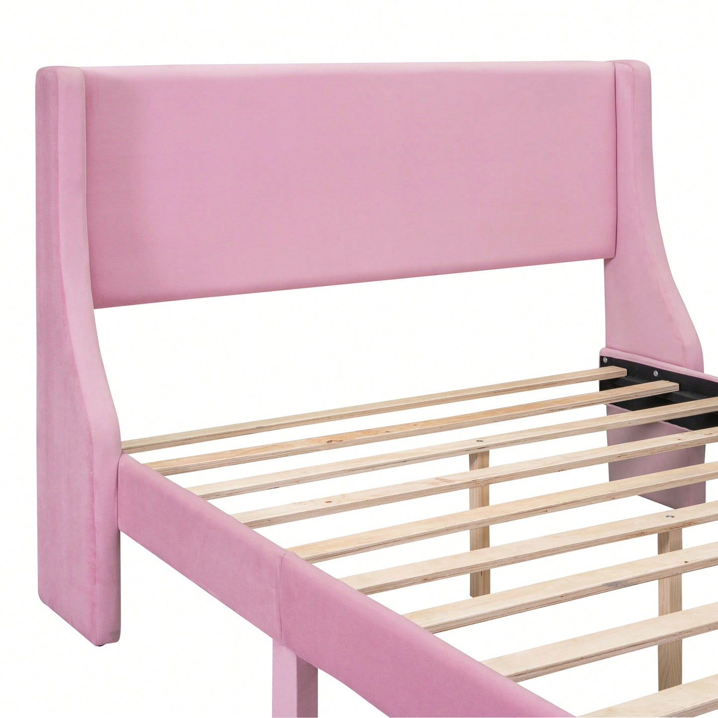 Elegant Velvet Upholstered Full-Size Storage Bed With Large Drawer - Pink