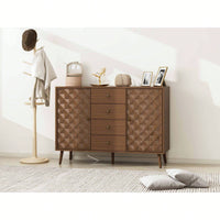 Stylish 2-Door 4-Drawer Storage Cabinet For Bedroom, Living Room, And Study - Elegant Organization Solution