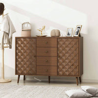 Stylish 2-Door 4-Drawer Storage Cabinet For Bedroom, Living Room, And Study - Elegant Organization Solution