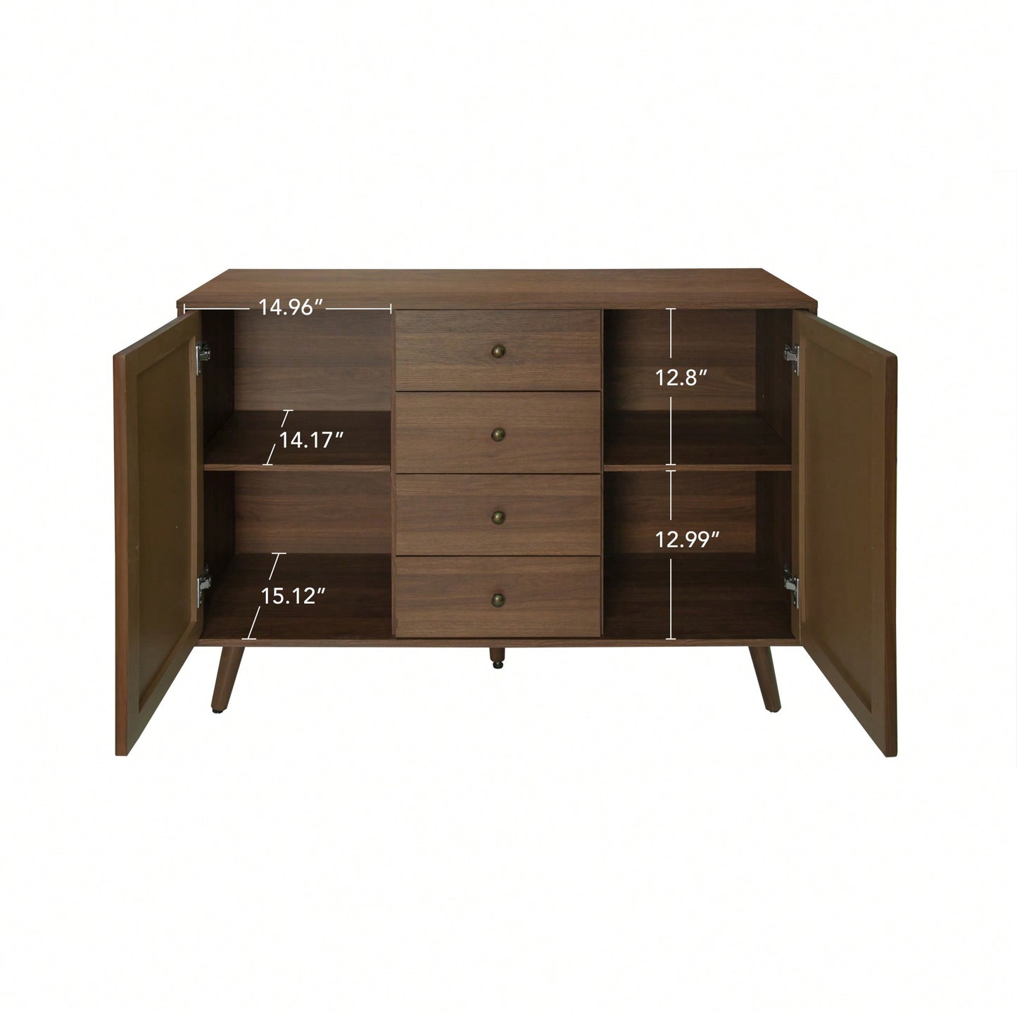 Stylish 2-Door 4-Drawer Storage Cabinet For Bedroom, Living Room, And Study - Elegant Organization Solution