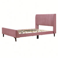 Elegant Full-Size Velvet Upholstered Platform Bed In Gray - Stylish Comfort For Any Bedroom