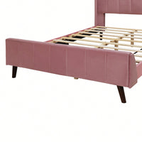 Elegant Full-Size Velvet Upholstered Platform Bed In Gray - Stylish Comfort For Any Bedroom
