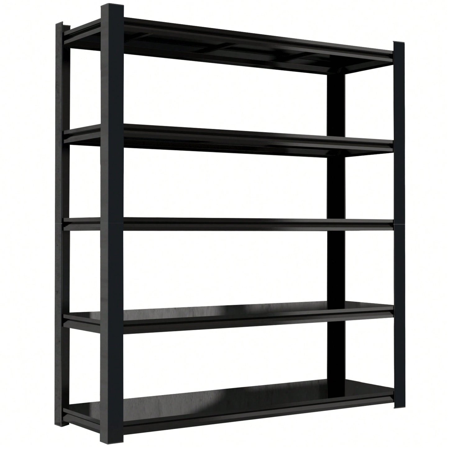 72-Inch Tall Black Metal Shelving Unit With 5 Adjustable Dividers - High Capacity Storage Solution For Garages, Kitchens, And Offices