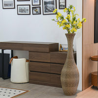 Elegant 39-Inch Beige Rattan Floor Vase for Living Room Entryway or Hallway Perfect for Dried or Silk Flowers