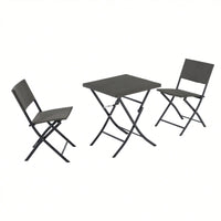 Foldable 3-Piece Rattan Bistro Set for Outdoor Patio Garden Balcony All-Weather Furniture