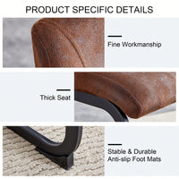 Set Of 2 Stylish Brown Chairs With Suede Cushions And Sleek Black Metal Legs – Perfect For Dining Room, Kitchen, Terrace, Or Guest Office