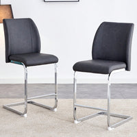 Stylish Set Of 2 Small Chairs With Silver-Plated Metal Legs For Dining Room, Kitchen, Terrace, And Office Use