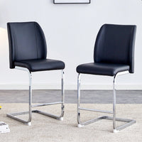 Stylish Set Of 2 Small Chairs With Silver-Plated Metal Legs For Dining Room, Kitchen, Terrace, And Office Use