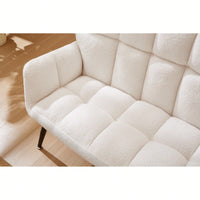 Cozy Small Loveseat Sofa With Quilted Backs For Living Room, Bedroom, And Compact Spaces - Elegant White Design