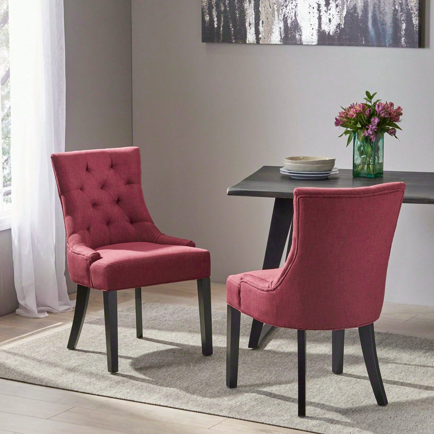 Stylish Set Of 2 Modern Dining Chairs For Elegant Dining Spaces