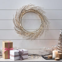 Illuminated 24-Inch Decorative Paper Wreath With LED Lights For Festive Home Décor