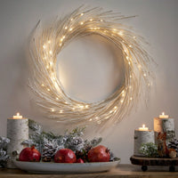 24-Inch Illuminated Paper Wreath With Battery-Operated LED Lights For Enchanting Holiday Decor