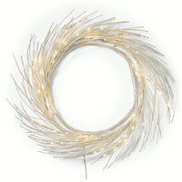 24-Inch Illuminated Paper Wreath With Battery-Operated LED Lights For Enchanting Holiday Decor