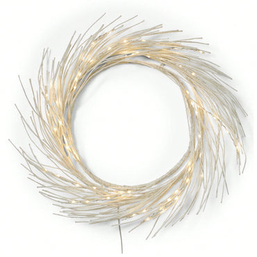 24-Inch Illuminated Paper Wreath With Battery-Operated LED Lights For Enchanting Holiday Decor