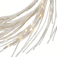 24-Inch Illuminated Paper Wreath With Battery-Operated LED Lights For Enchanting Holiday Decor
