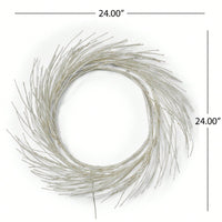24-Inch Illuminated Paper Wreath With Battery-Operated LED Lights For Enchanting Holiday Decor
